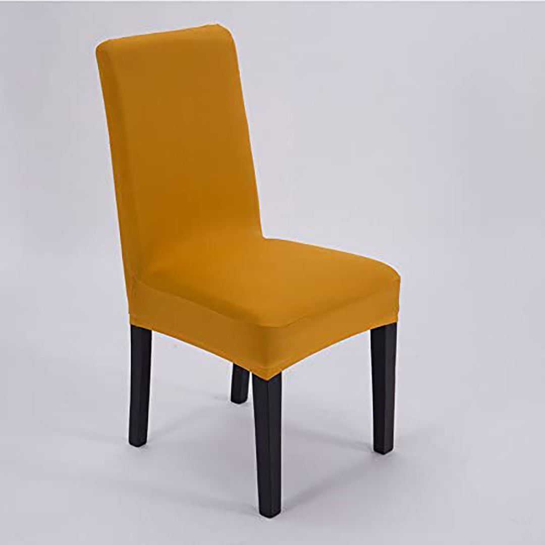 FITTED STYLE COTTON JERSEY CHAIR COVER – CARAMEL