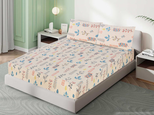 Mat Printed Quilted Ultrasonic 100% Waterproof Mattress Cover For Double Bed Fitted Mattress Protector Anti Sleep Bed Sheet With Pillow Cover (MA 505)