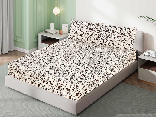 Mat Printed Quilted Ultrasonic 100% Waterproof Mattress Cover For Double Bed Fitted Mattress Protector Anti Sleep Bed Sheet With Pillow Cover (MA 502)