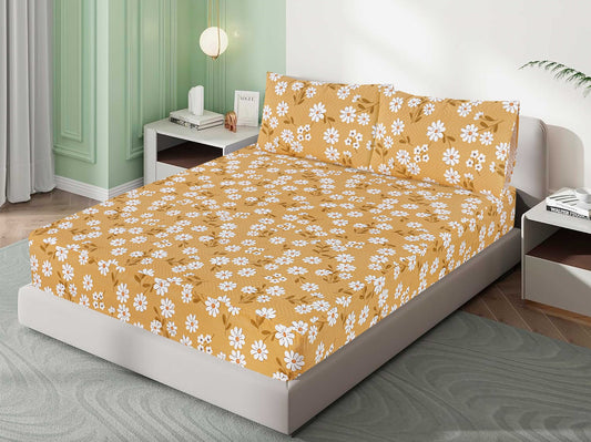 Mat Printed Quilted Ultrasonic 100% Waterproof Mattress Cover For Double Bed Fitted Mattress Protector Anti Sleep Bed Sheet With Pillow (MA 506)