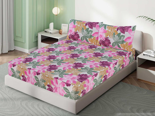 Mat Printed Quilted Ultrasonic 100% Waterproof Mattress Cover For Double Bed Fitted Mattress Protector Anti Sleep Bed Sheet With Pillow Cover (MA 507)