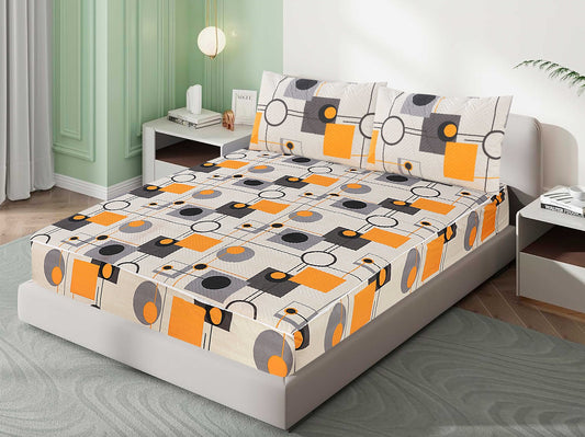 Mat Printed Quilted Ultrasonic 100% Waterproof Mattress Cover For Double Bed Fitted Mattress Protector Anti Sleep Bed Sheet With Pillow Cover (MA 508)