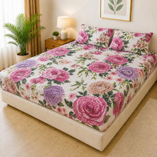 Mat Printed Quilted Ultrasonic 100% Waterproof Mattress Cover For Double Bed Fitted Mattress Protector Anti Sleep Bed Sheet With Pillow Cover (SH 719)