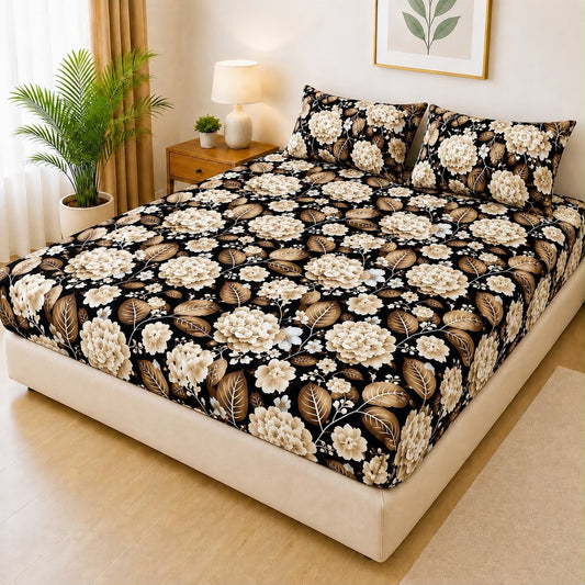 Mat Printed Quilted Ultrasonic 100% Waterproof Mattress Cover For Double Bed Fitted Mattress Protector Anti Sleep Bed Sheet With Pillow Cover (SH 712)