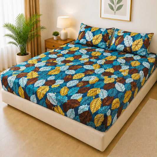 Mat Printed Quilted Ultrasonic 100% Waterproof Mattress Cover For Double Bed Fitted Mattress Protector Anti Sleep Bed Sheet With Pillow Cover (SH 708)