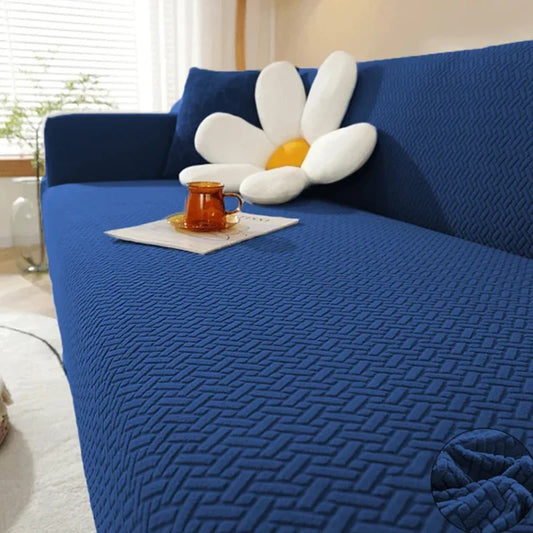 Stripe Jacquard Sofa Cover - Blue